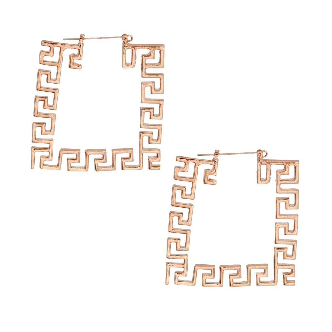 Gold Greeky Square Hoops