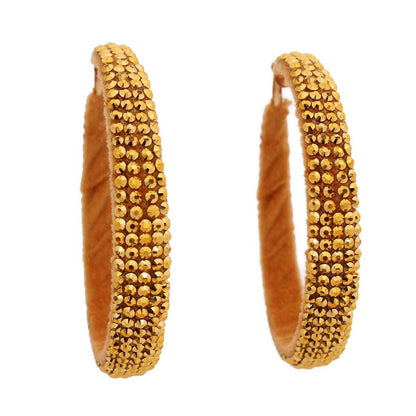 Gold Crystal Lined Fabric Hoops