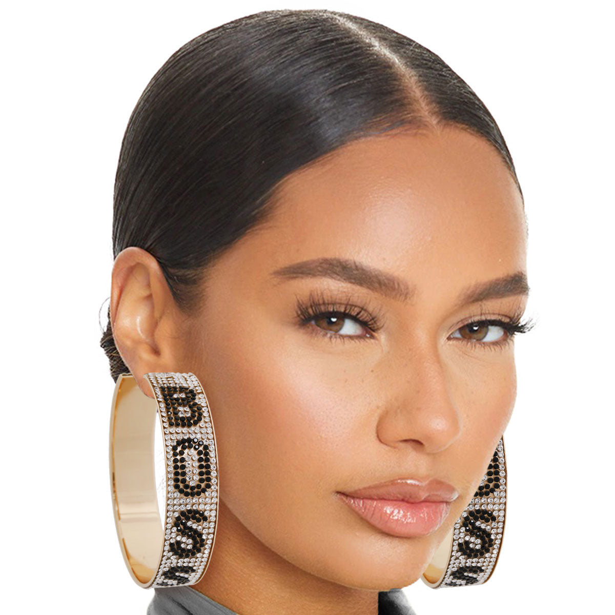 Black BOSS Wide Metal Hoops