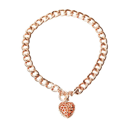 Rhinestone Heart Toggle Necklace