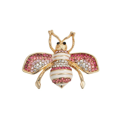 Pink Rhinestone Bee Brooch