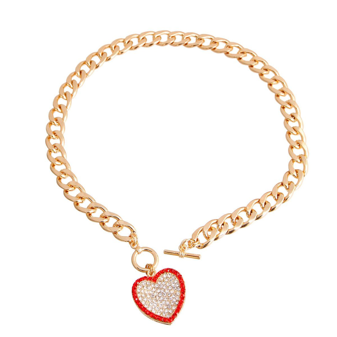 Red Frame Heart Toggle Necklace