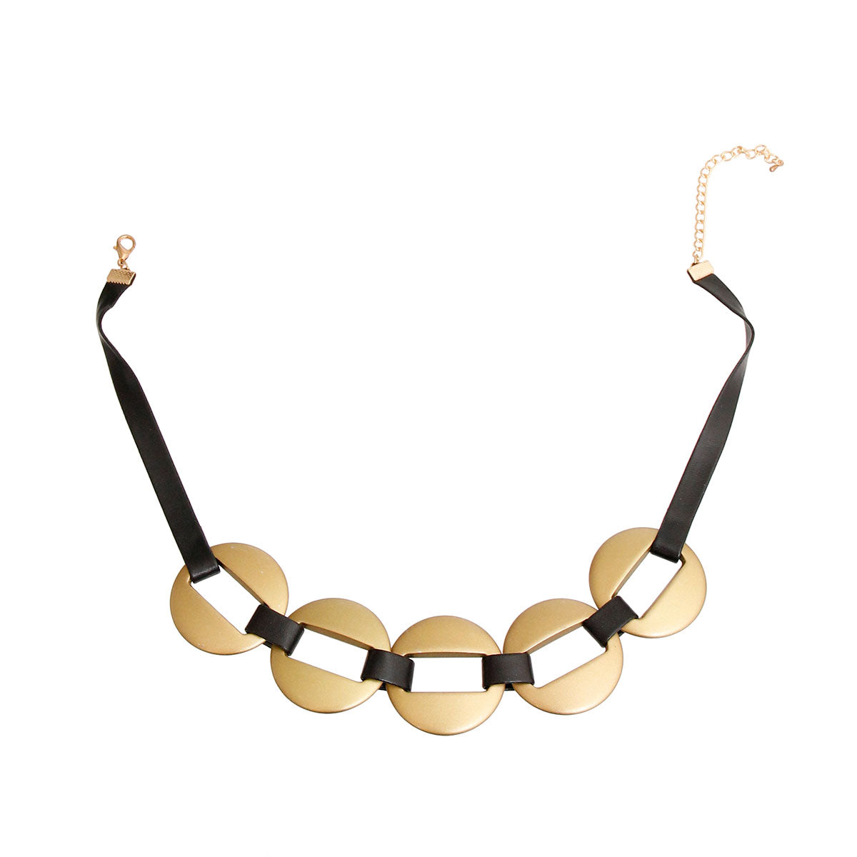Matte Olive Black Leather Necklace