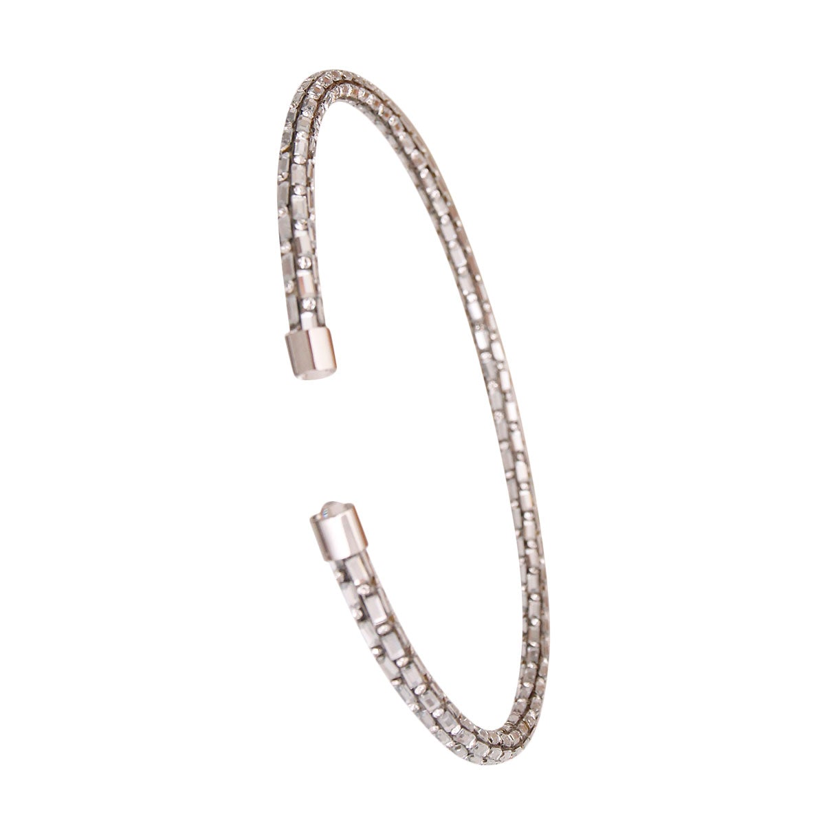Silver Open Collar Crystal Necklace