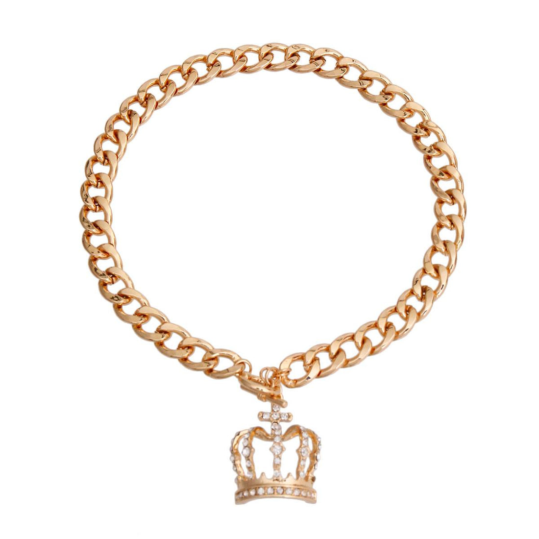 Gold Crown Toggle Necklace