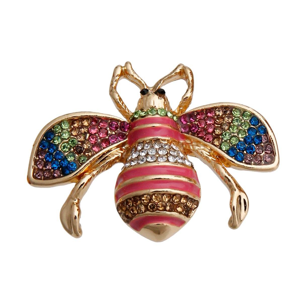Designer Style Rainbow Bee Brooch