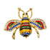 Designer Style Multi Color Rhinestone Bee Brooch Pin