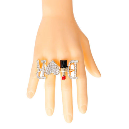 Gold Dior 2 Finger Ring
