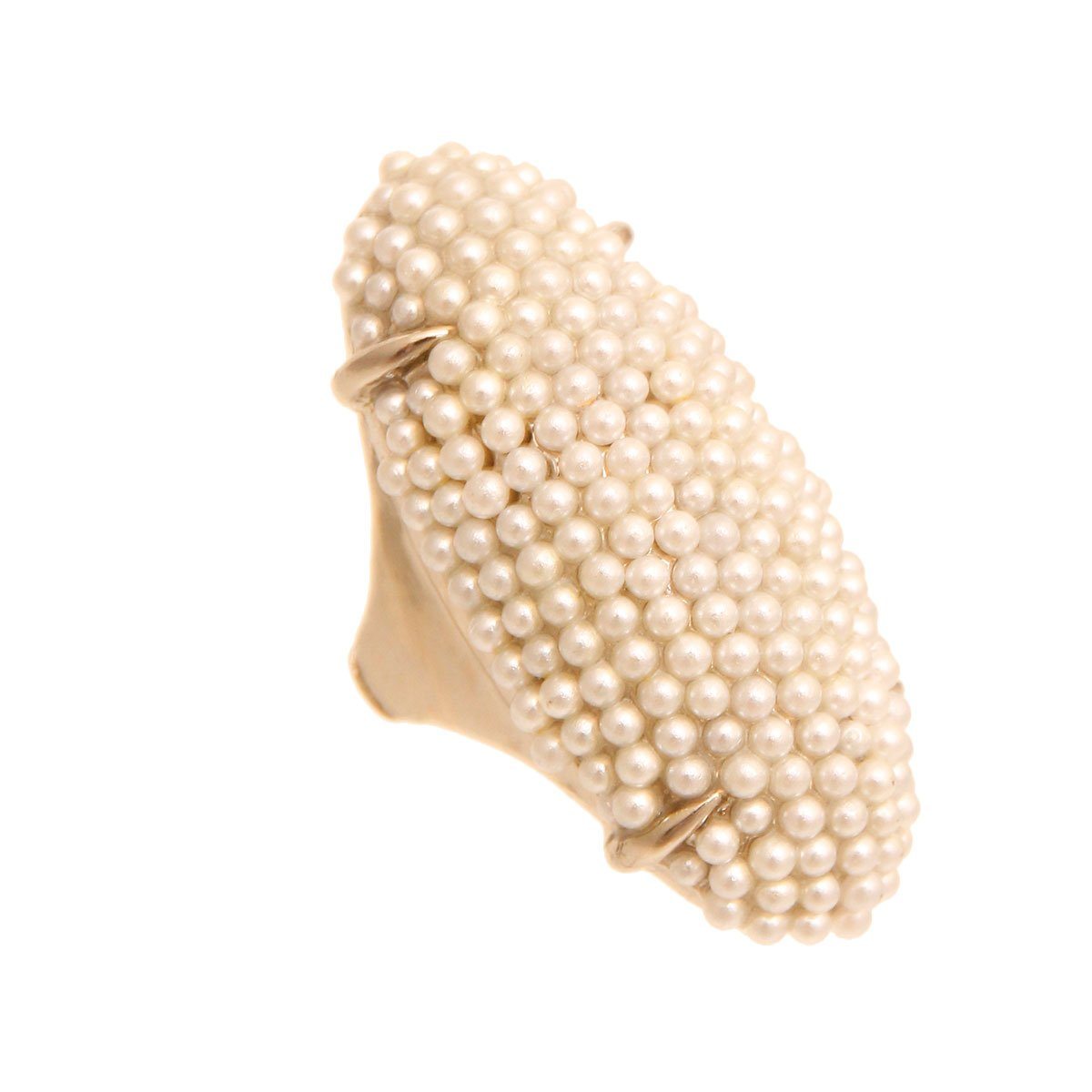White Pearl Elongated Ring