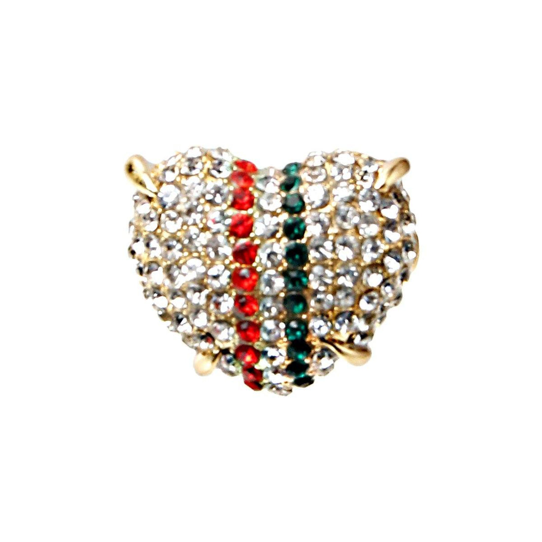 Rhinestone Heart Stretch Ring