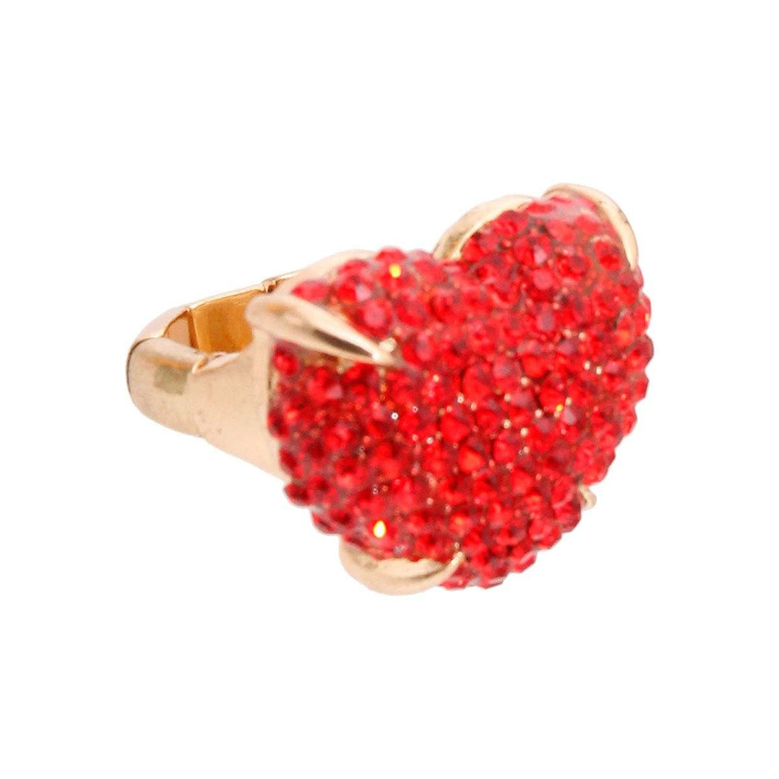 Red Rhinestone Heart Stretch Ring