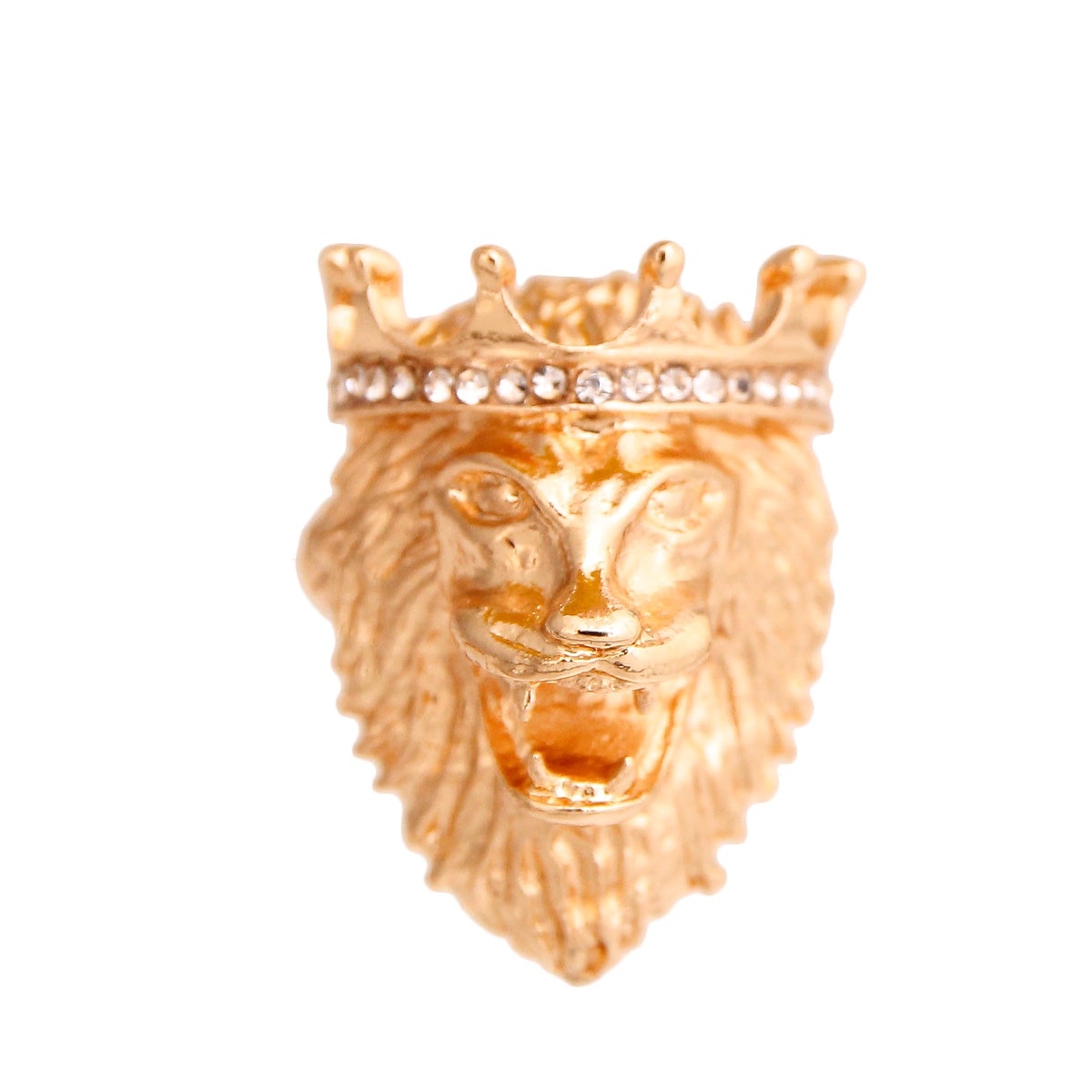 Gold Designer Crowned Lion Ring