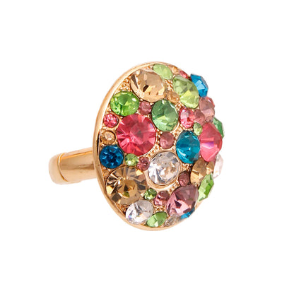 Multi Color Crystal Bauble Cocktail Ring