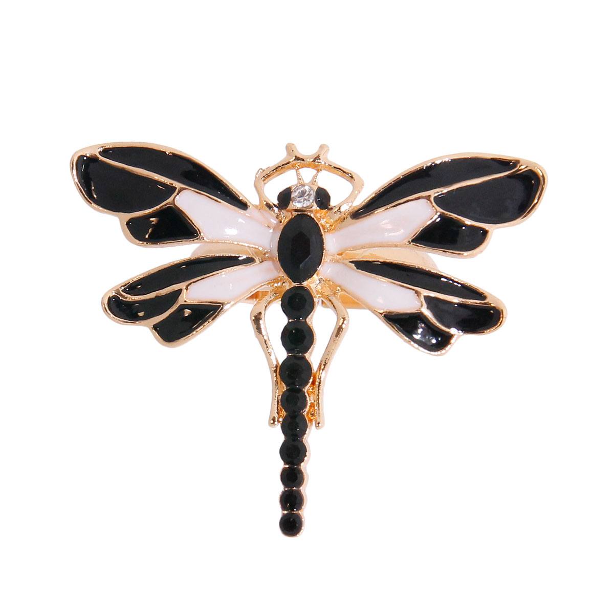Black and White Dragon Fly Ring