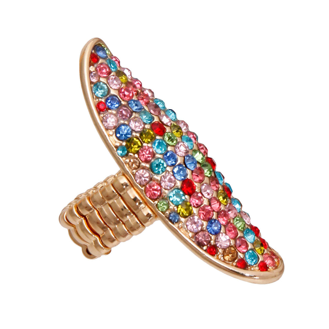 Assorted Color and Gold Oval Ring
