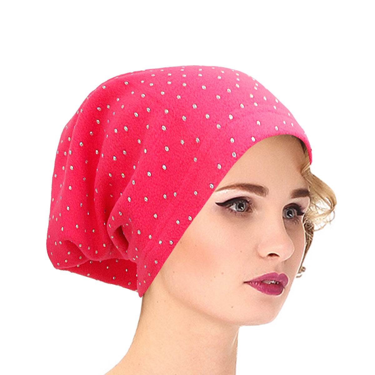 Fuchsia Bling Neck Warmer Mask and Hat
