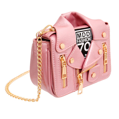 Pink Moto Crossbody Bag