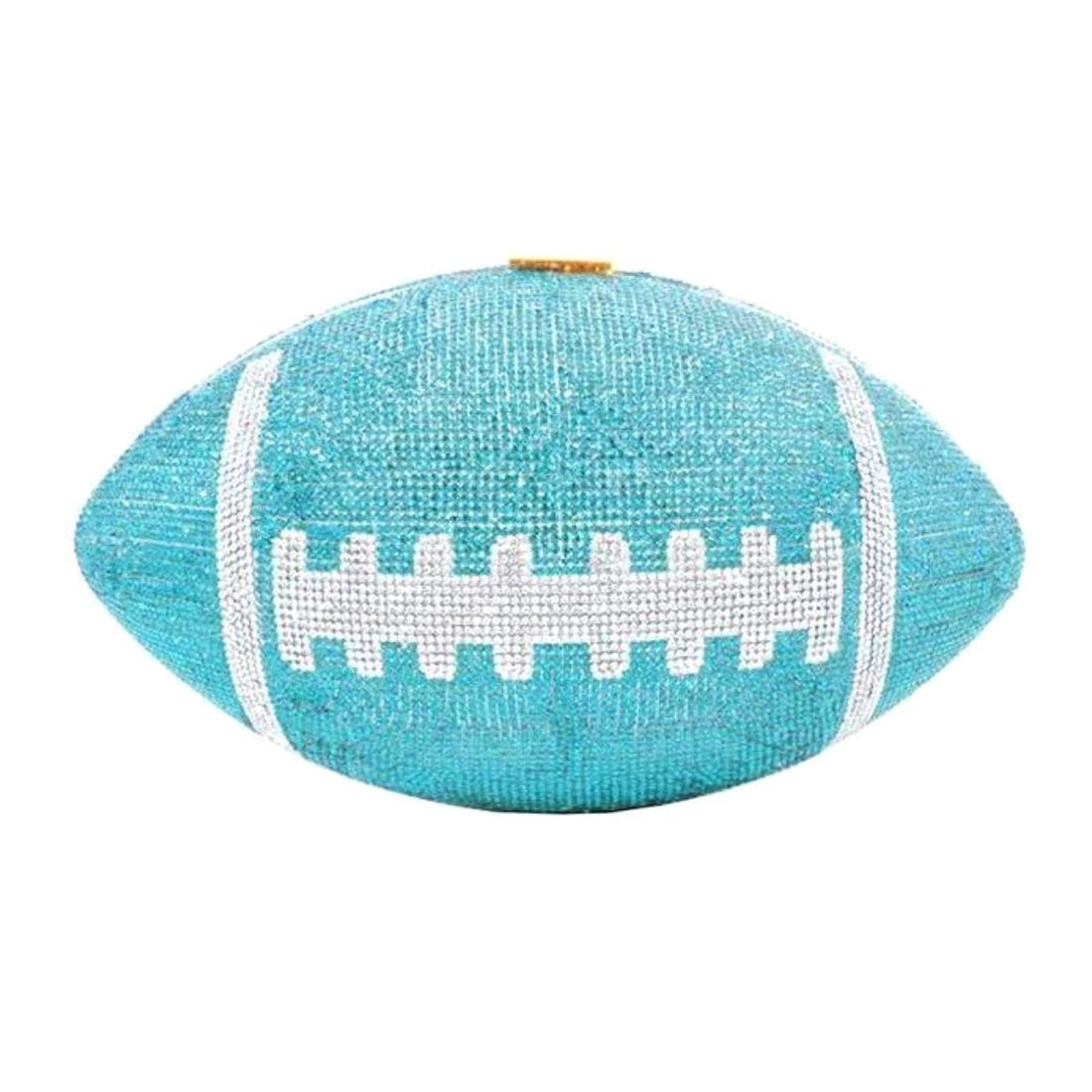 Turquoise Bling Football Clutch