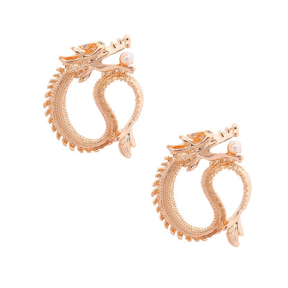 Gold Dragon Stud Earrings