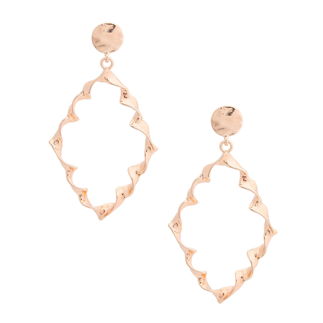 Gold Twisted Teardrop Earrings