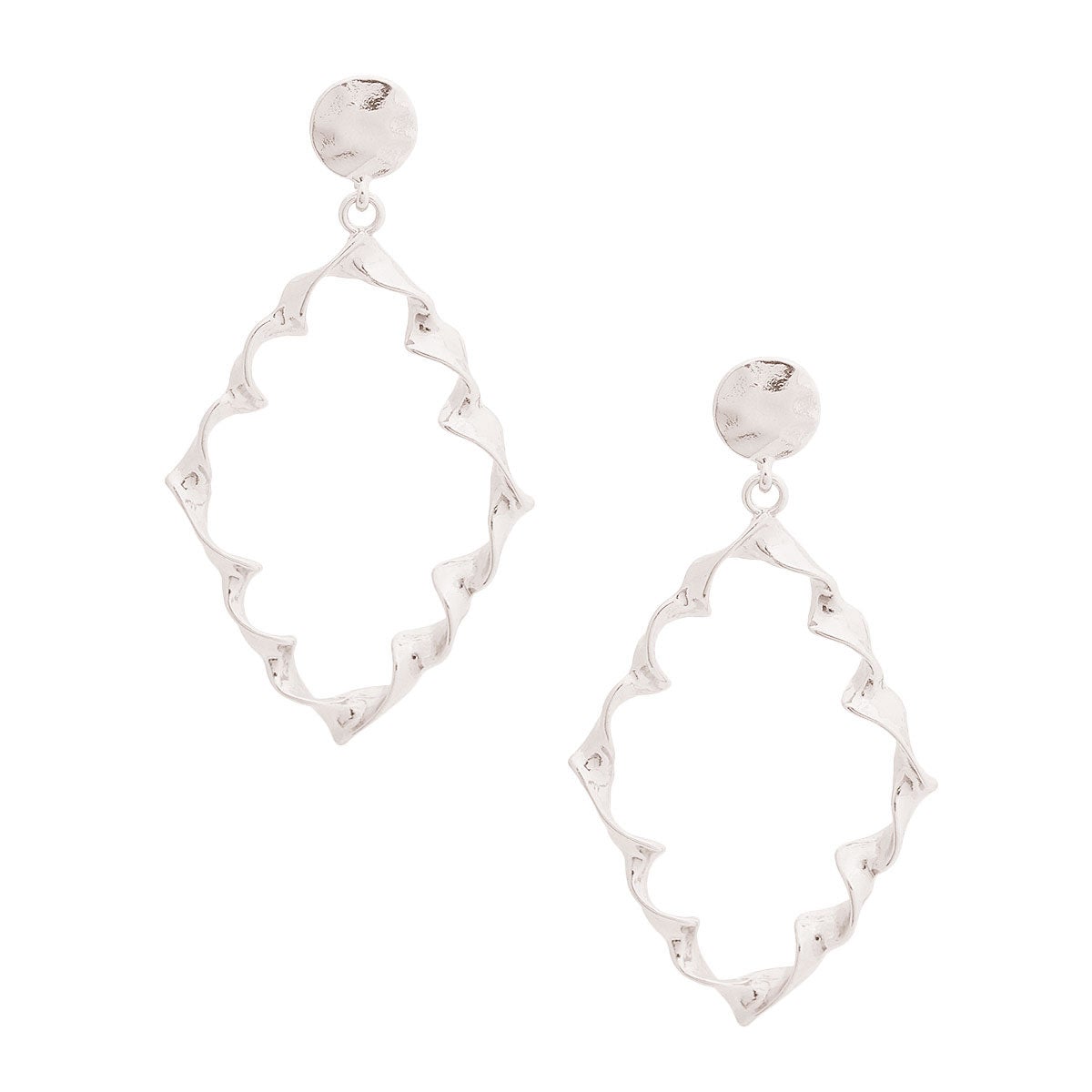 Silver Twisted Teardrop Earrings