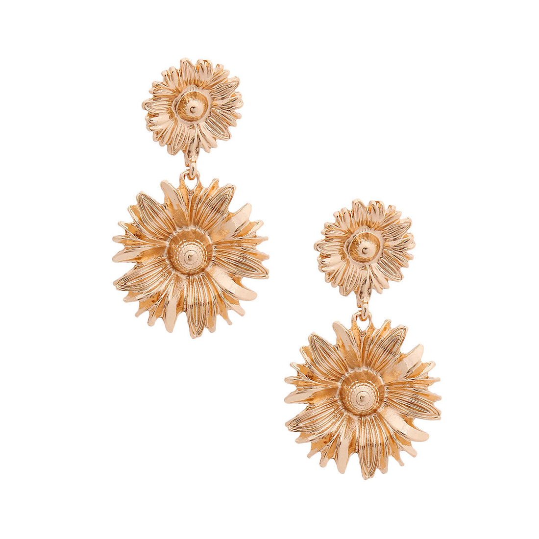 Gold Sunflower Earrings