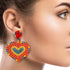 Rainbow Rhinestone Heart Earrings