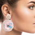 Cream Sequin Flower Tassel Earrings