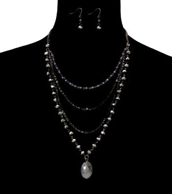 Layered Beads Necklace Set