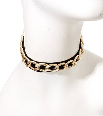 Metal with Leather Choker
