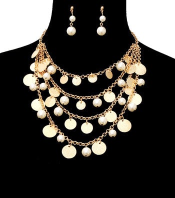 Pearl Coin Necklace Set