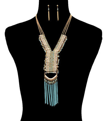 Beads Drop Necklace Set