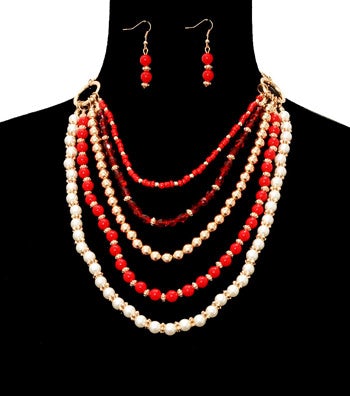 Beads Pearl Necklace Set