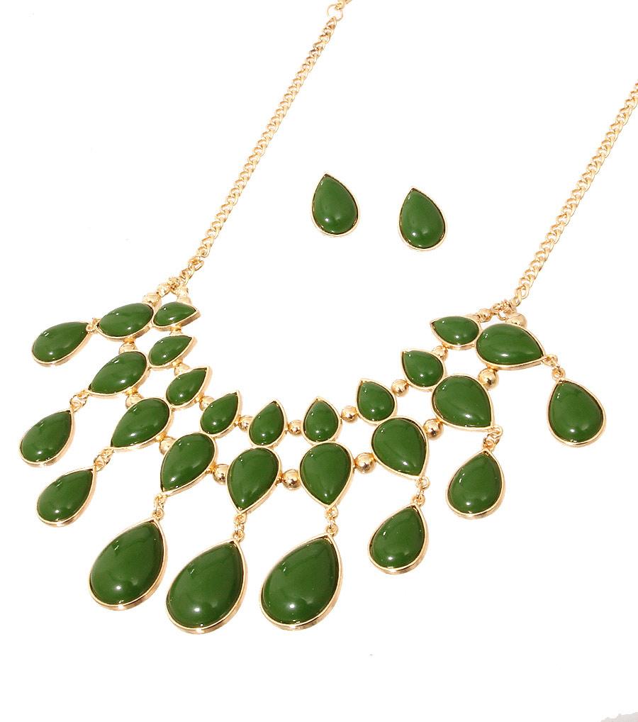 Green Beads Necklace Set