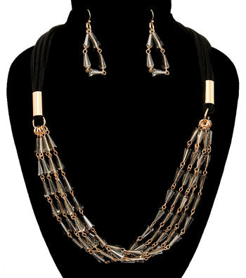 Beads Suede Necklace Set