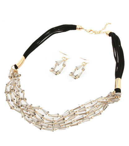 Beads Suede Necklace Set