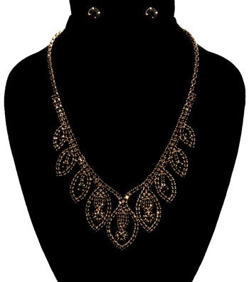 Black Rhinestone Necklace Set