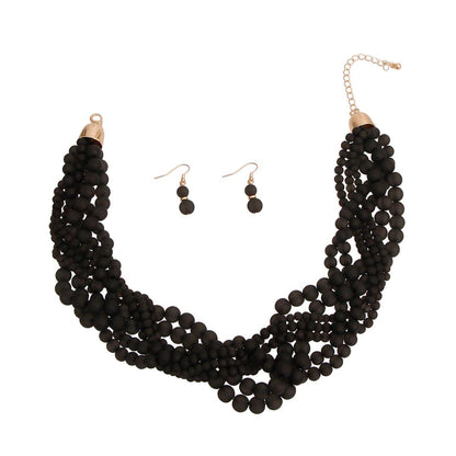 Black Transparent Braided Bead Set