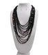 Black Bead and Multi Color Bead Layered Necklace Set