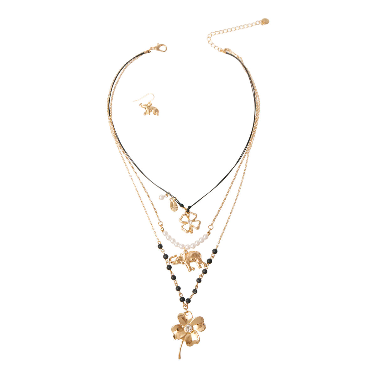 Black and Gold Luck Necklace Set