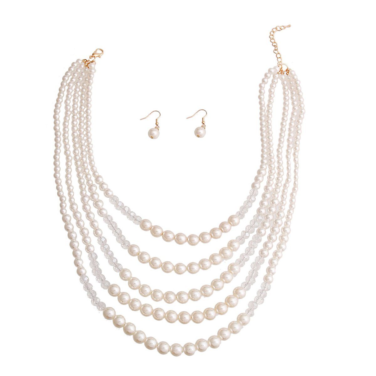 Cream Pearl Glass Bead Necklace