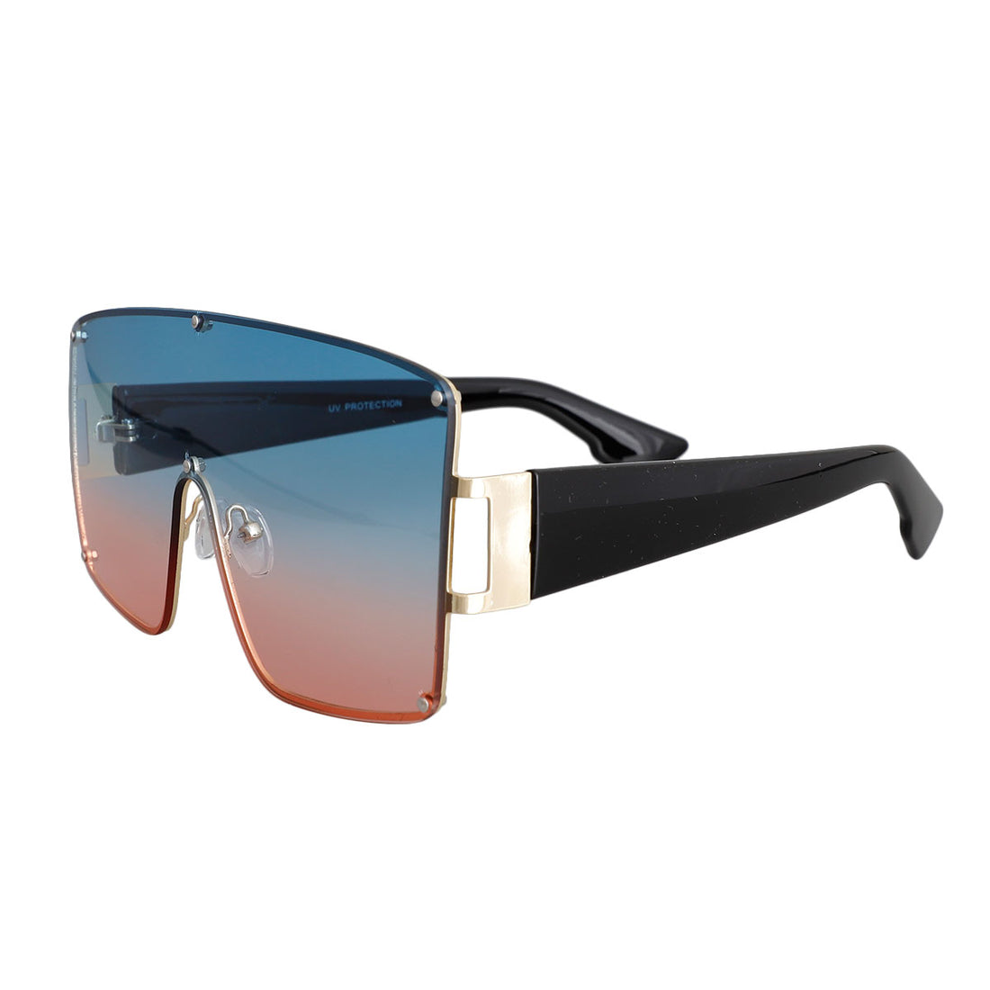 Blue Gradient Square Visor Sunglasses