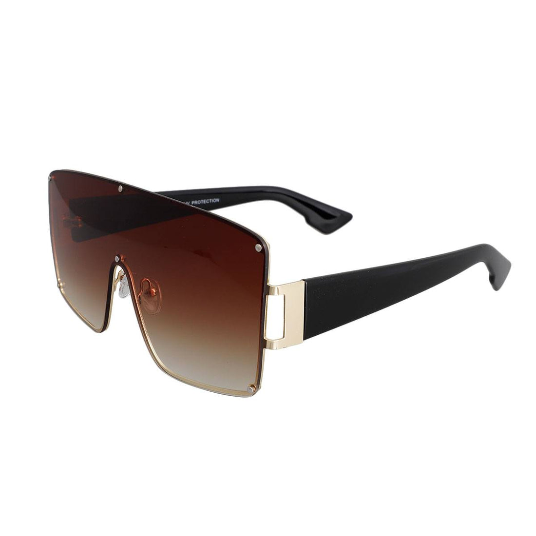 Brown Gradient Square Visor Sunglasses