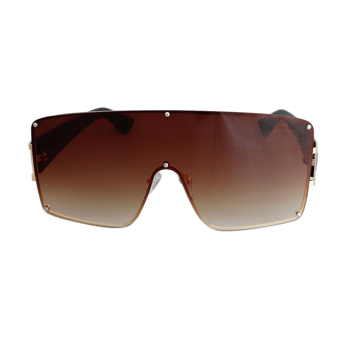 Brown Gradient Square Visor Sunglasses