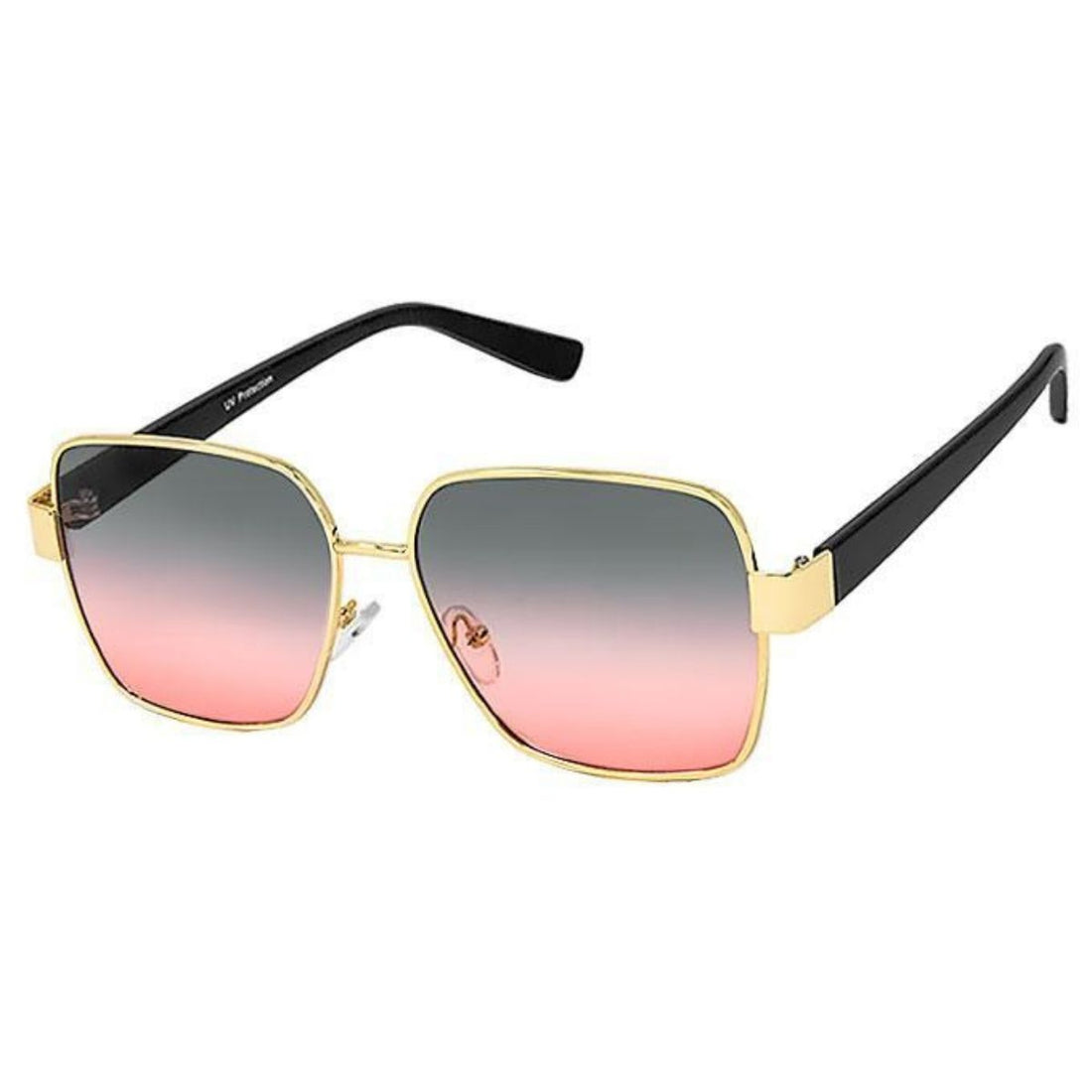 Pink Lens Gold Wire Frame Sunglasses