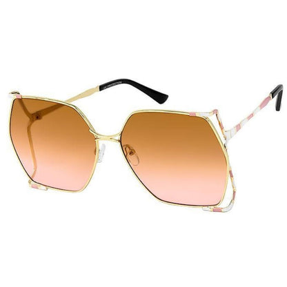 Mauve Square Striped Arm Sunglasses