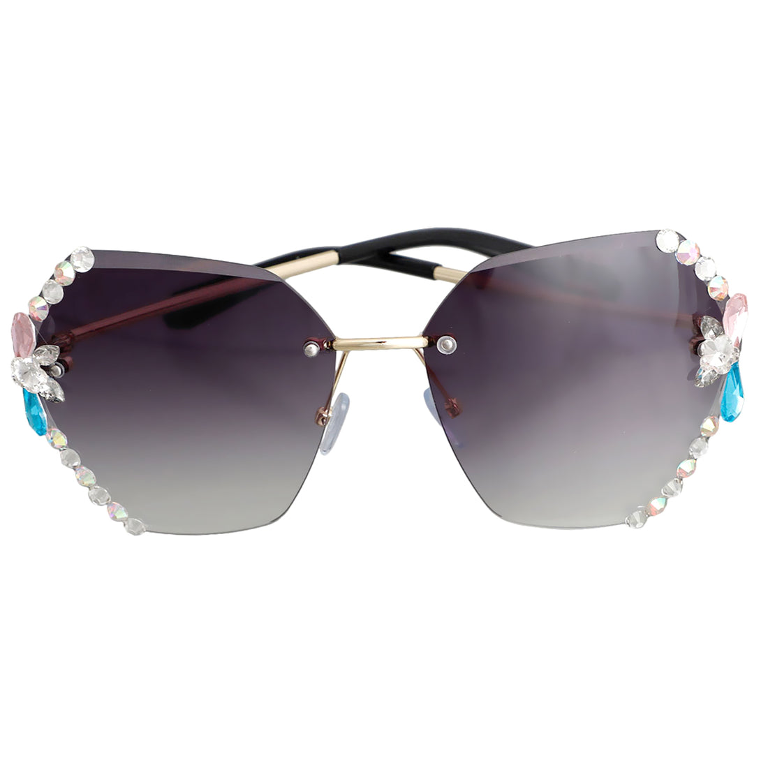 Black Hexagon Crystal Sunglasses