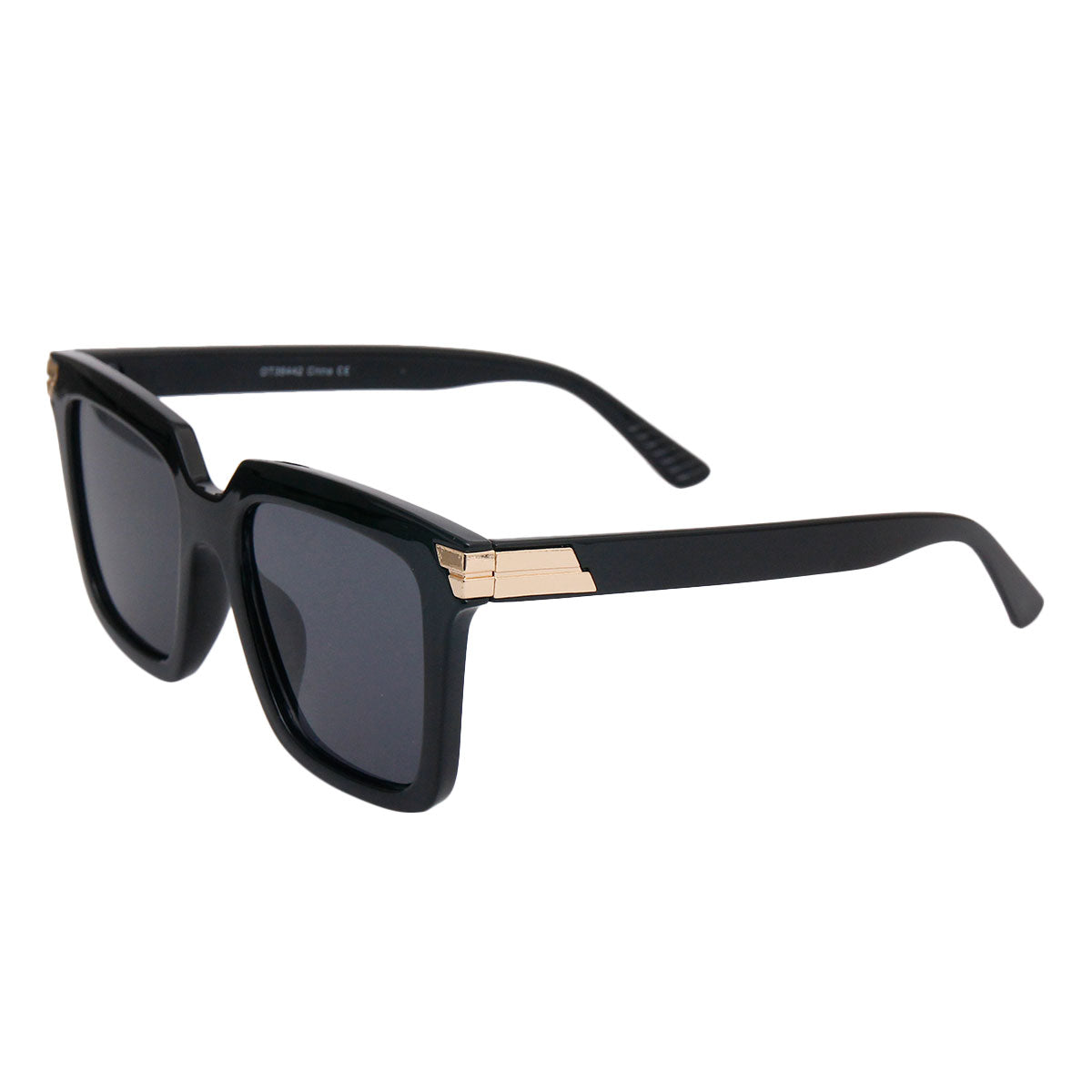 Bottega Veneta Style Black Gold Edge Wayfarer Sunglasses