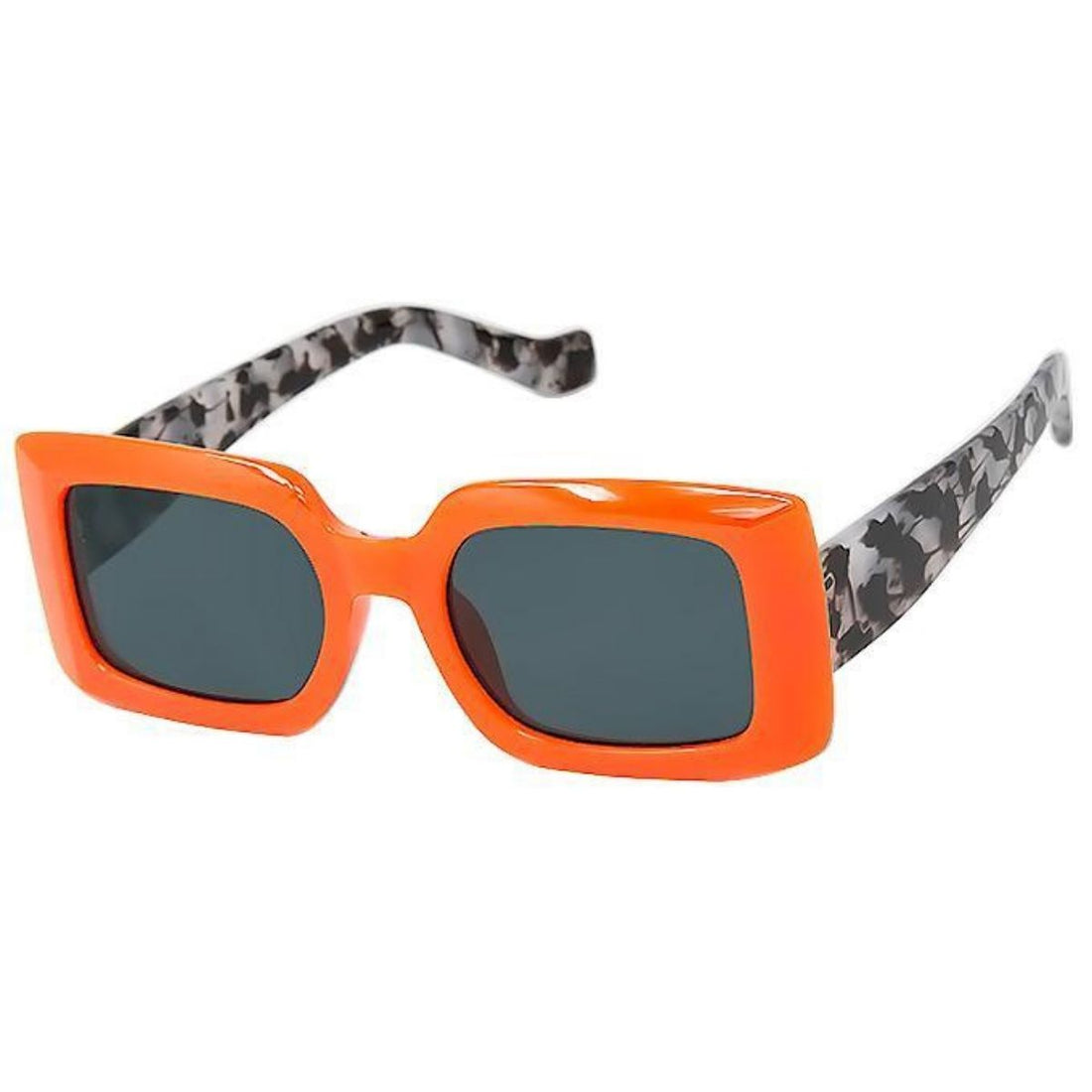 Orange Rectangle Ink Splatter Sunglasses