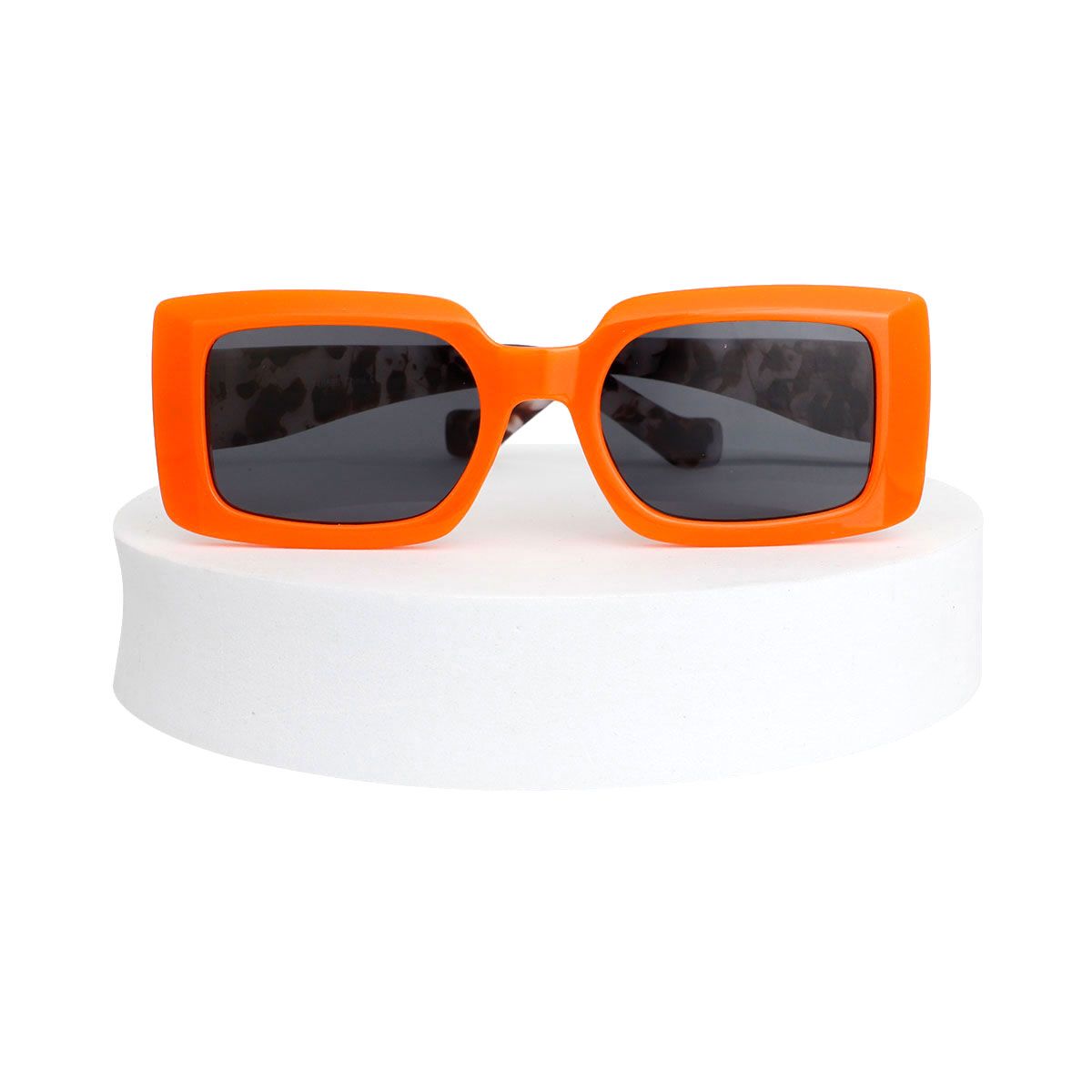 Orange Rectangle Ink Splatter Sunglasses